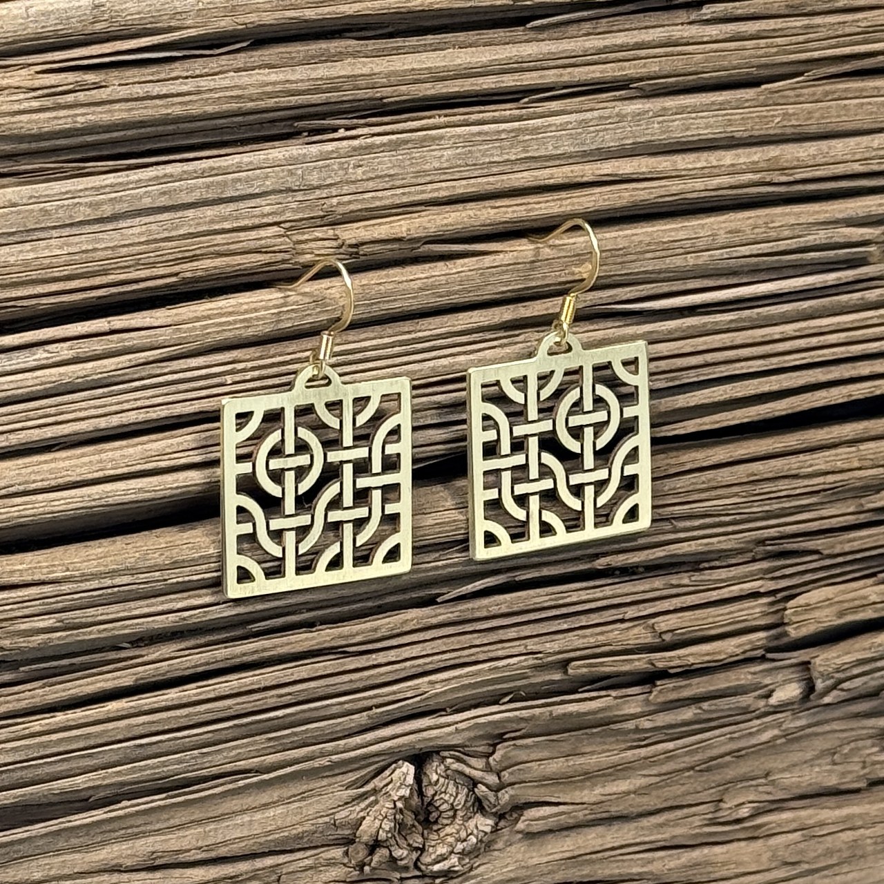 Truchet Drift Woven Earrings